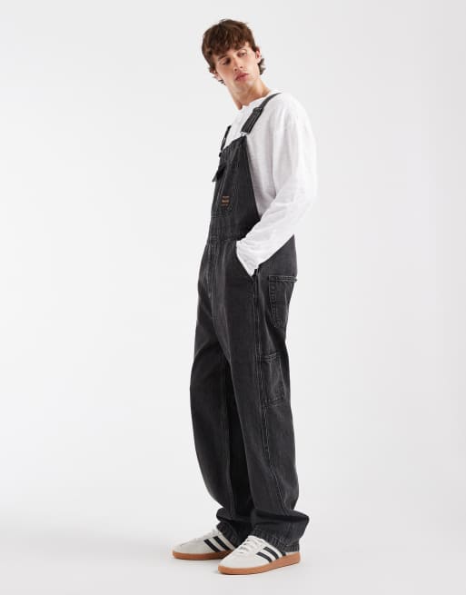 Levi's Workwear luźne ogrodniczki jeansowe w spranym czarnym kolorze, 3 z 6