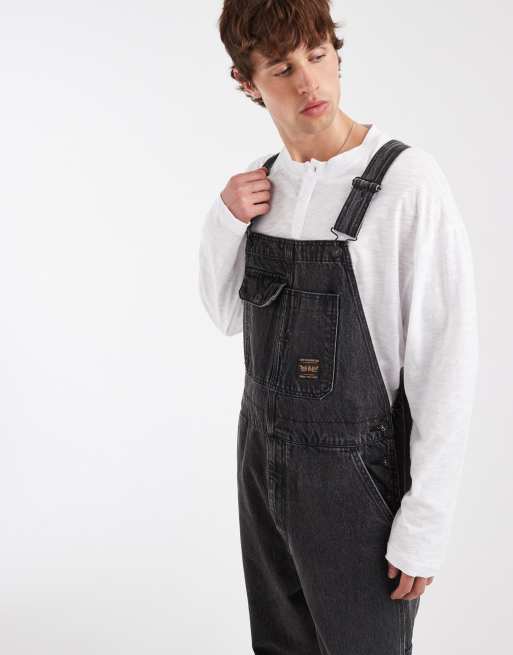 Levi's Workwear luźne ogrodniczki jeansowe w spranym czarnym kolorze, 5 z 6