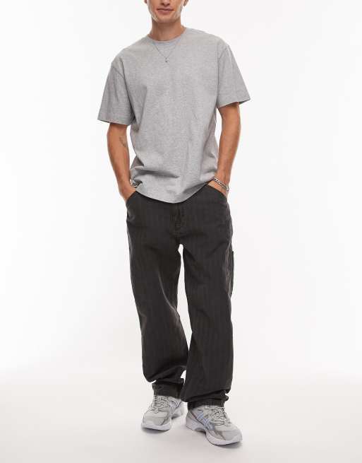 Levi's – Workwear – Luźne proste jeansy 568 typu carpenter w spranym kolorze czarnym 