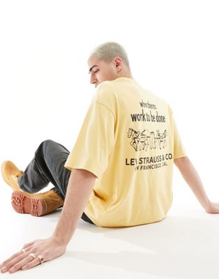 Levi's Workwear oversized t-shirt with backprint in yellow