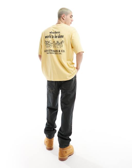 Levi's Workwear oversized t-shirt with backprint in yellow