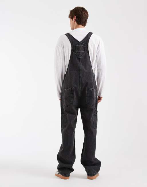Levi's Workwear peto vaquero holgado en negro lavado, 6 de 6