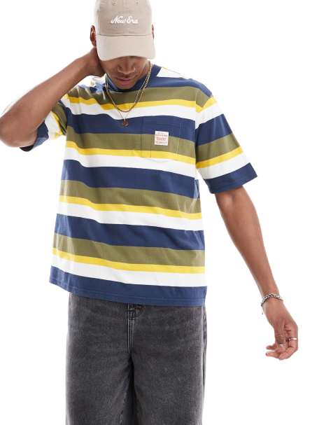 Levi's Workwear pocket stripe loose fit t-shirt in blue - view 1