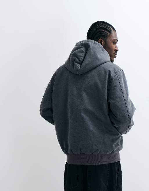 Levi's Workwear potero washed denim hooded jacket in camo green, 4 of 5