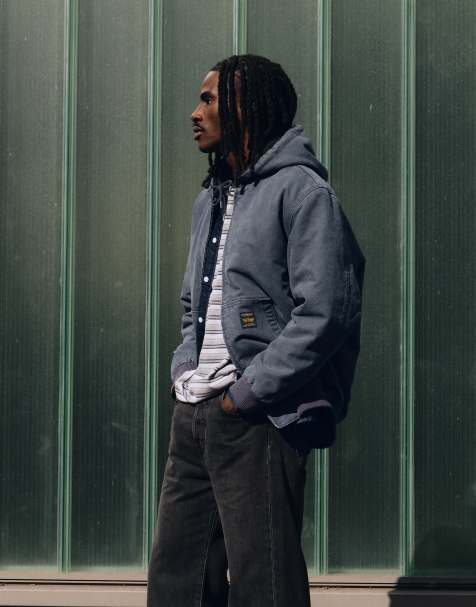 Levi's Workwear potero washed denim hooded jacket in charcoal - view 1