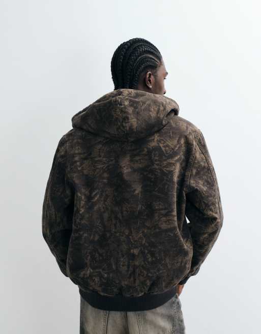 Levi's Workwear potrero camo denim huvtröja i mörkgrön, 4 av 5