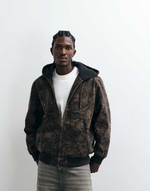 Levi's Workwear potrero camo denim huvtröja i mörkgrön, 5 av 5