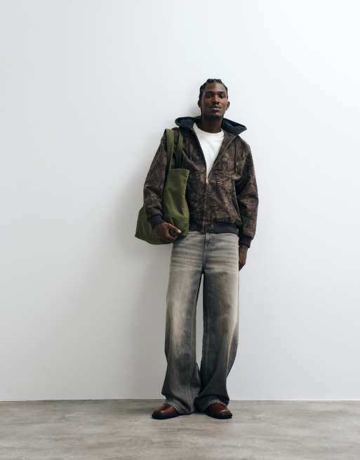 Levi's Workwear potrero camo print denim hoodie in donkergroen, 2 van 5