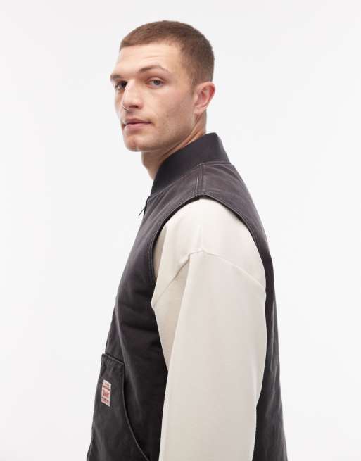Levi's - Workwear - Sansome - Gewatteerde canvas bodywarmer in zwart, 4 van 5