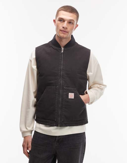 Levi's - Workwear - Sansome - Sort og foret vest i kanvas