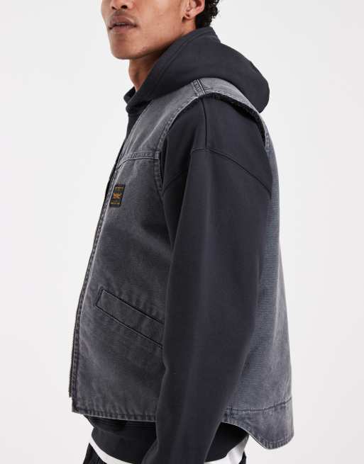 Levi's Workwear Saratoga Denim-Weste in verwaschenem Schwarz, 3 von 5