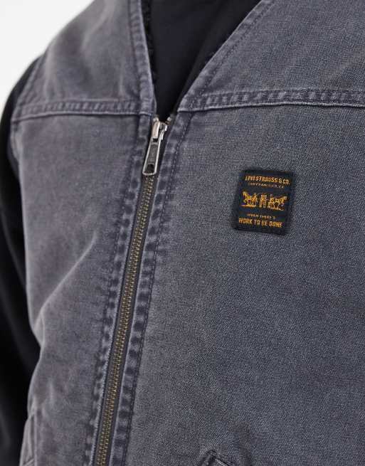 Levi's Workwear Saratoga Denim-Weste in verwaschenem Schwarz, 4 von 5