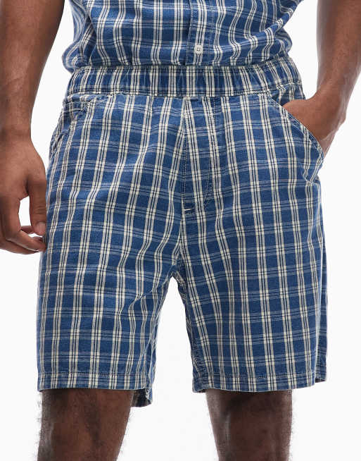 Levi's - Workwear - Short à enfiler d'ensemble à carreaux - Bleu, 4 de 5