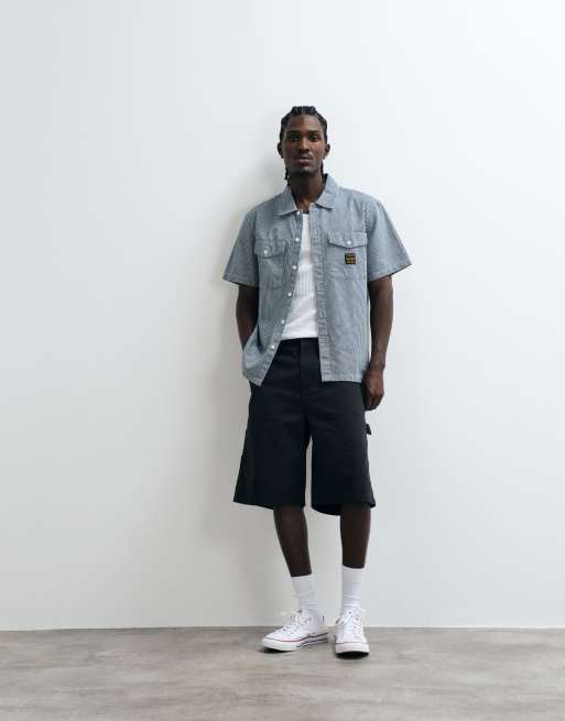 Levi's Workwear short sleeve striped shirt in blue , 2 of 5