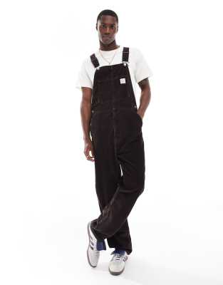 Workwear straight fit cord overalls in brown