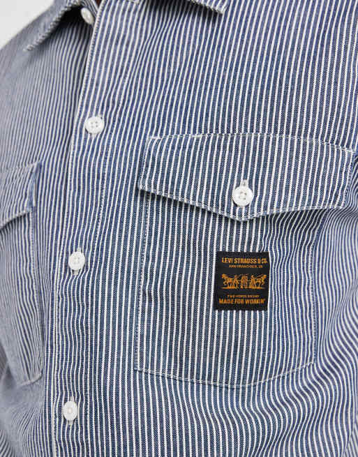 Levi's Workwear striped pocket shirt in blue , 5 of 5