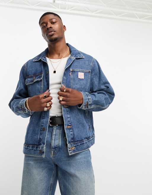 Long denim jacket outlet levis