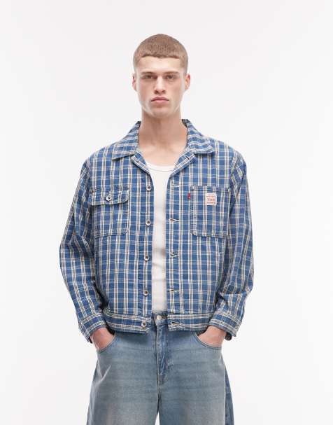 Levi's - Workwear Sunrise - Veste camionneur en jean à carreaux - Bleu - view 1