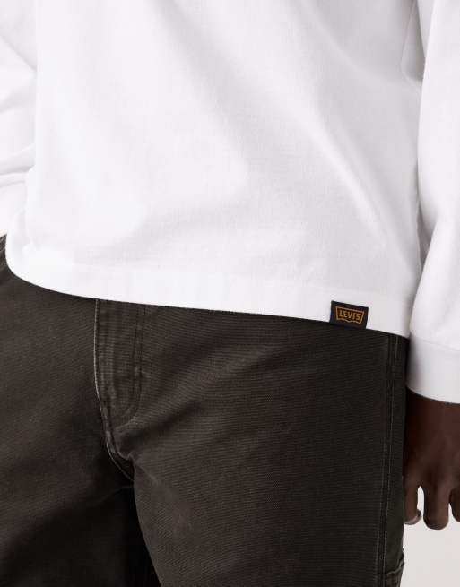 Levi's - Workwear - T-shirt a maniche lunghe bianco acceso, 3 di 4