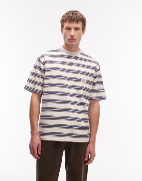 Levi's Workwear - T-shirt décontracté à rayures avec poche à logo - Gris - view 1