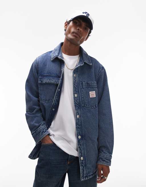 Levi's - Workwear Telegraph - Gewatteerd denim overshirt in marineblauw