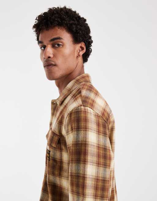Levi's Workwear ternet skjorte med brystlomme i brun, 4 af 5