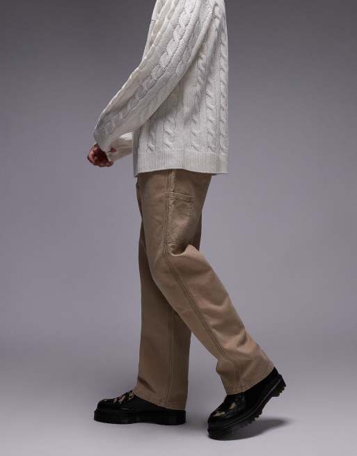 Levi's Workwear unisex capsule 568 loose straight canvas carpenter trousers in beige, 2 of 5