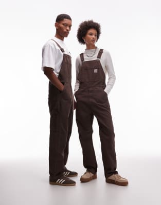 Levi's - Workwear Unisex Capsule - Straight Latzhose in überfärbtem Braun-Brown