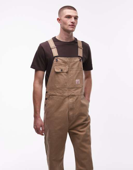 Levi's Workwear unisex loose denim overalls in beige | ASOS