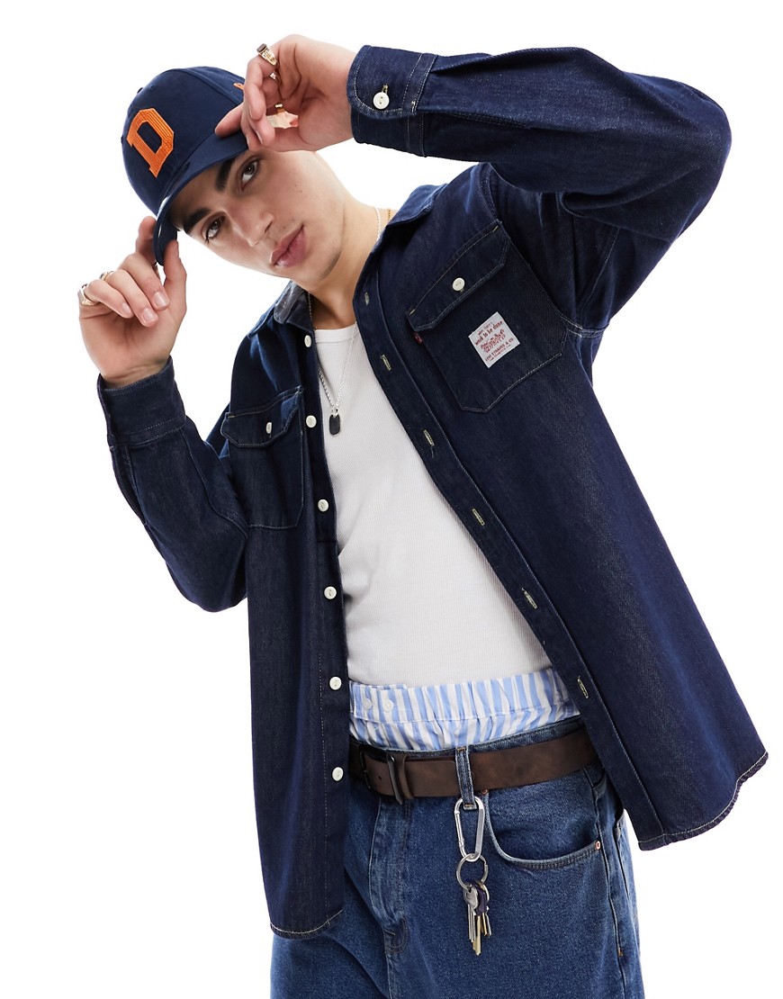 Levi’s Workwear worker shirt in denim blue with logo