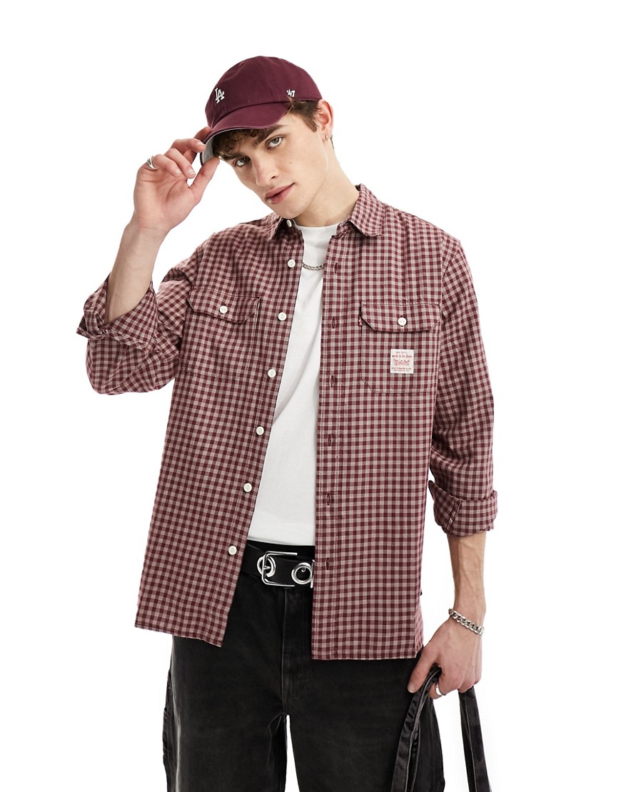 Levi's Workwear worker shirt in red check with logo