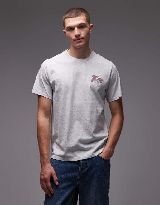 Levi's - Worn By Cowboys - Ruimvallend T-shirt met print op de achterkant in gemêleerd grijs, 3 van 5