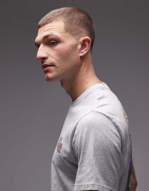 Levi's - Worn By Cowboys - Ruimvallend T-shirt met print op de achterkant in gemêleerd grijs, 4 van 5