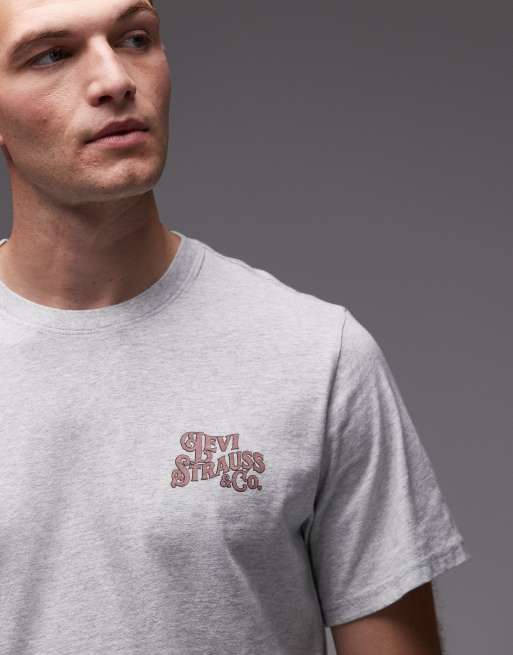 Levi's - Worn By Cowboys - Ruimvallend T-shirt met print op de achterkant in gemêleerd grijs, 5 van 5