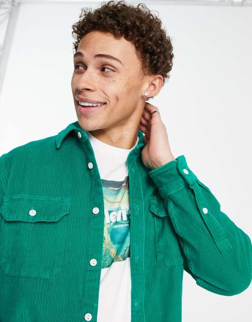 Levis green cheap corduroy shirt