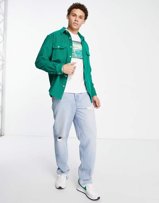 Levi's x ASOS exclusive cord shirt in green | ASOS