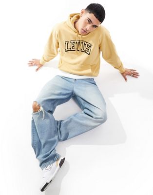 Levi's x Asos exclusive hoodie with collegiate logo in beige