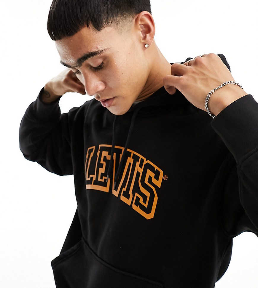 Levi's x Asos exclusive hoodie with collegiate logo in black