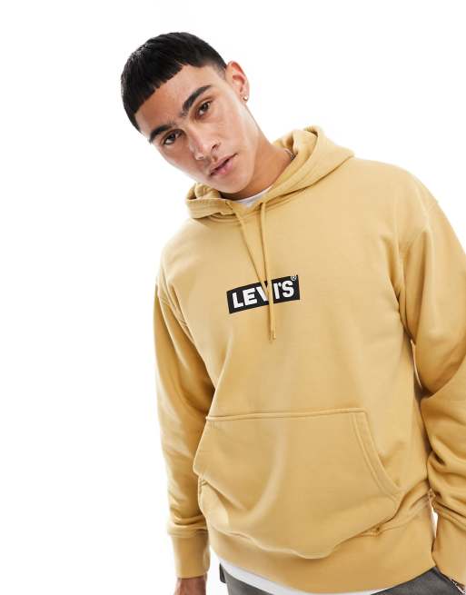 Levi s x Asos exclusive hoodie with small boxtab logo in beige