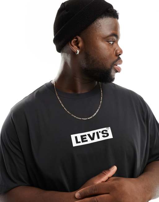 Levi's x ASOS Exclusive Plus – Czarny T-shirt z logo w sportowym stylu 