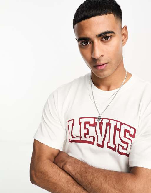 Levi s x Asos exclusive t shirt with collegiate logo in white