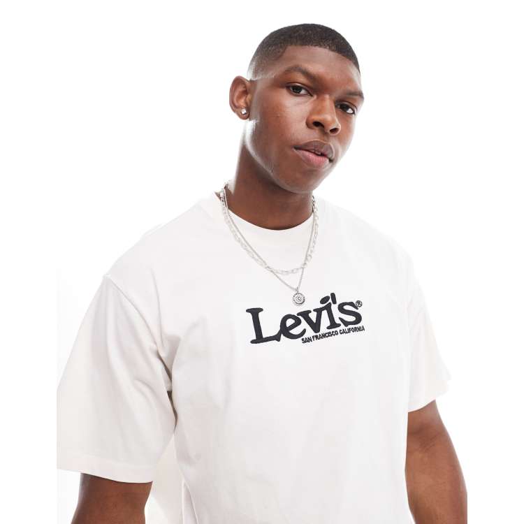 Levi s x ASOS exclusive t shirt with retro chest logo in cream ASOS