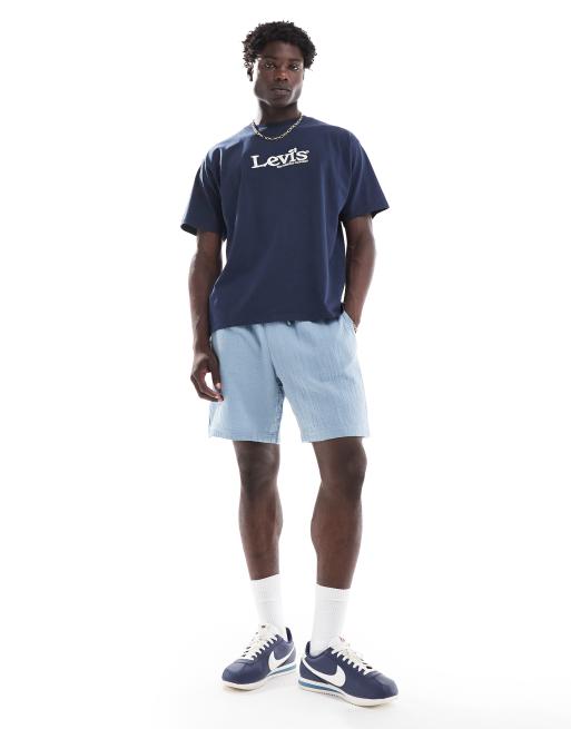 Levi's x ASOS - Exclusives - T-shirt met retro logo op de borst in donkerblauw, 4 van 4