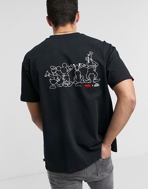 Levi's x Disney chest & back logo t-shirt in black