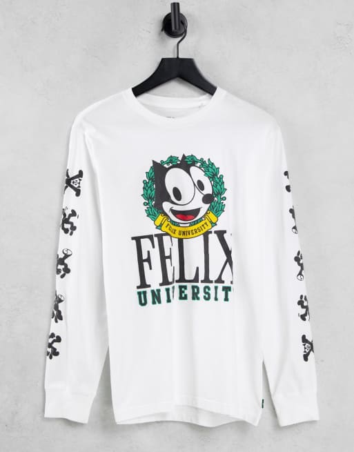 Levi's x felix the cat capsule long sleeve t-shirt in white with large logo