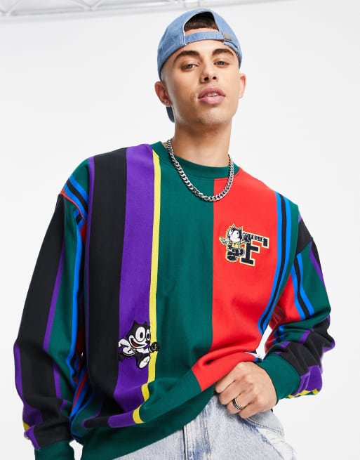 Levi's x Felix The Cat capsule sweatshirt in collegiate stripe with logo |  ASOS