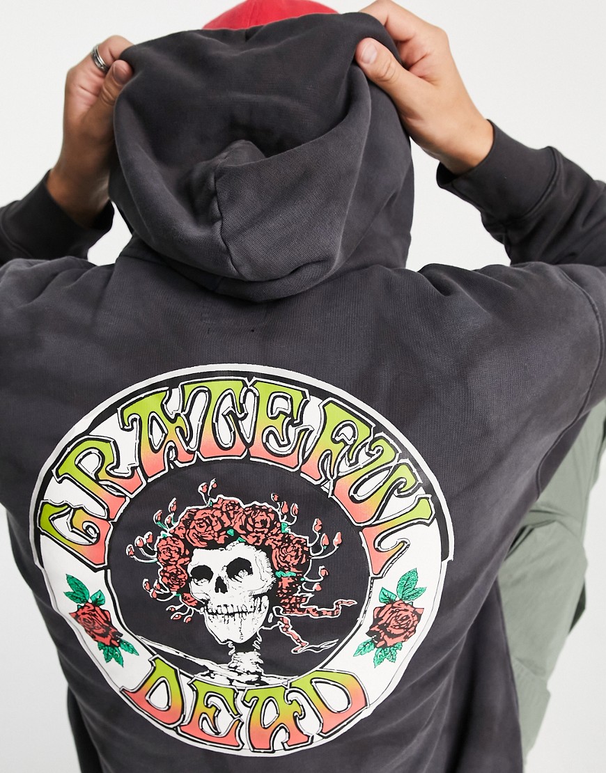 Levi's x Grateful Dead capsule front and back print tie dye hoodie in phantom black