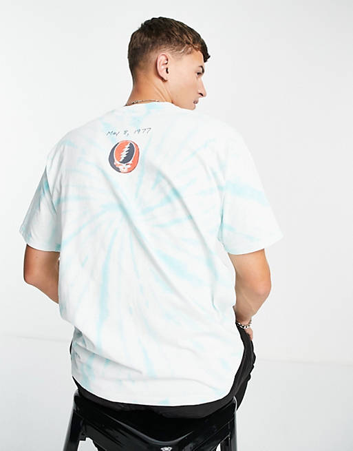 Search engine marketing display fool Levi's x Grateful Dead capsule front and back print tie dye t-shirt in  neptune green | ASOS