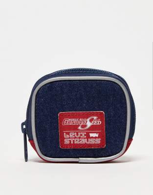 Levi's X Gundam collab accent pouch zip around wallet in denim