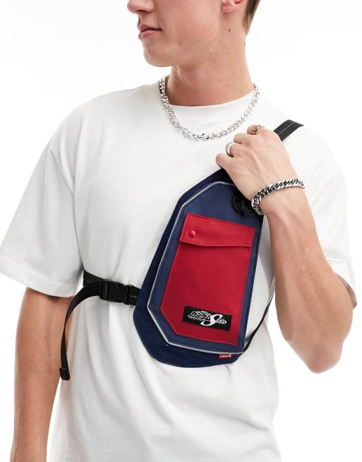 Levi's X Gundam - Crossbody denimpung med kontrastkanter og remme